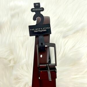 Bloomingdales Men's Store Reversible Leather Belt - Brown/Black - 30 - NWT